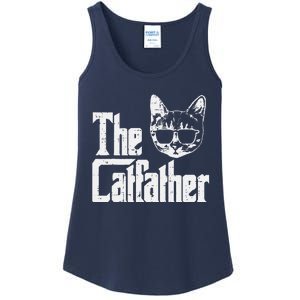 The Catfather Funny Cat Dad Fathers Day Movie Pun Papa Ladies Essential Tank