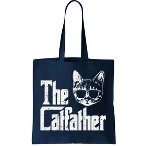 The Catfather Funny Cat Dad Fathers Day Movie Pun Papa Tote Bag