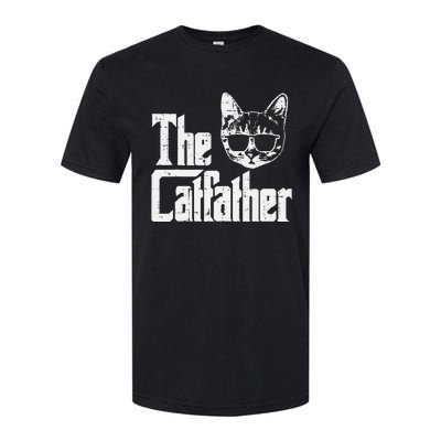 The Catfather Funny Cat Dad Fathers Day Movie Pun Papa Softstyle CVC T-Shirt