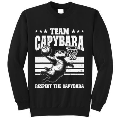 Team Capybara Funny Retro Rodent Capybara Playing Sweatshirt