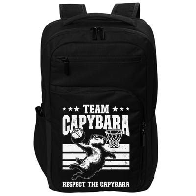 Team Capybara Funny Retro Rodent Capybara Playing Impact Tech Backpack