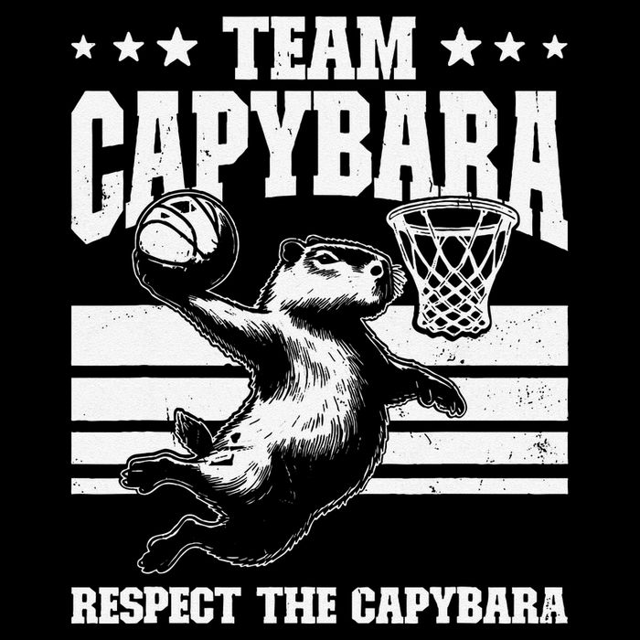 Team Capybara Funny Retro Rodent Capybara Playing Hooded Wearable Blanket