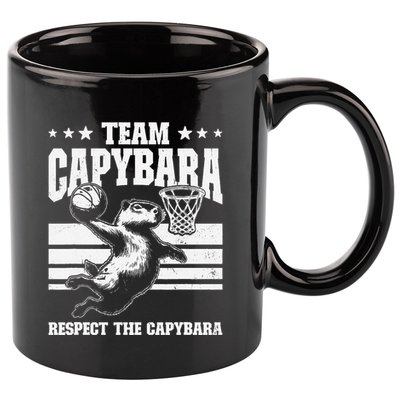 Team Capybara Funny Retro Rodent Capybara Playing 11oz C Handle Ceramic Mug