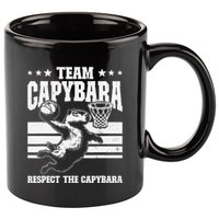 Team Capybara Funny Retro Rodent Capybara Playing 11oz C Handle Ceramic Mug