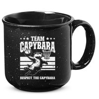 Team Capybara Funny Retro Rodent Capybara Playing 15oz Campfire Ceramic Mug