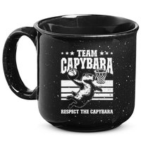 Team Capybara Funny Retro Rodent Capybara Playing 15oz Campfire Ceramic Mug