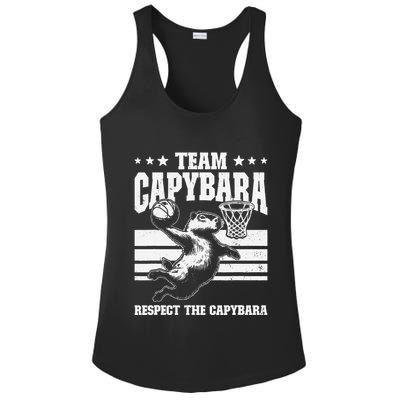 Team Capybara Funny Retro Rodent Capybara Playing Ladies PosiCharge Competitor Racerback Tank