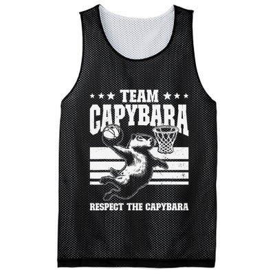 Team Capybara Funny Retro Rodent Capybara Playing Mesh Reversible Basketball Jersey Tank