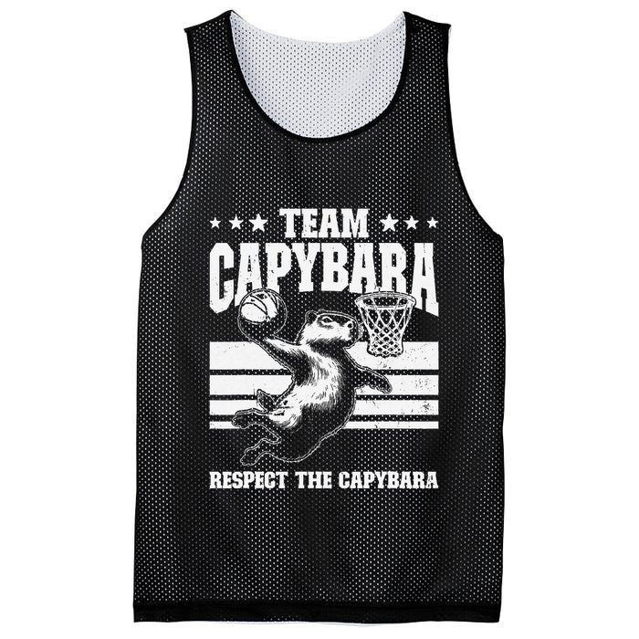 Team Capybara Funny Retro Rodent Capybara Playing Mesh Reversible Basketball Jersey Tank