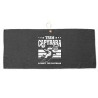 Team Capybara Funny Retro Rodent Capybara Playing Large Microfiber Waffle Golf Towel