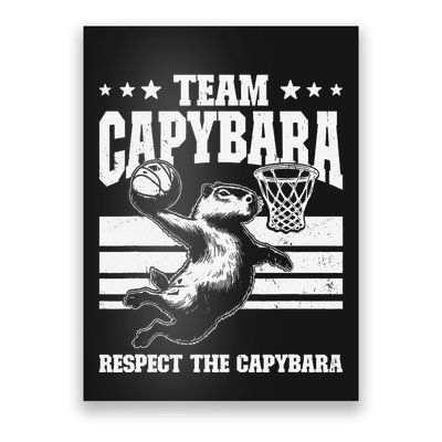 Team Capybara Funny Retro Rodent Capybara Playing Poster