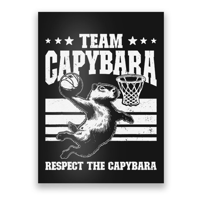 Team Capybara Funny Retro Rodent Capybara Playing Poster
