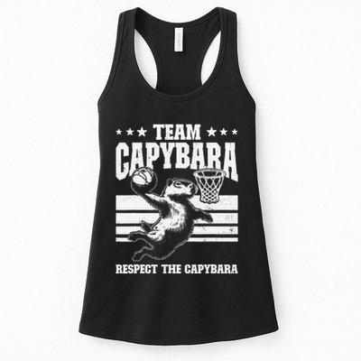 Team Capybara Funny Retro Rodent Capybara Playing Womens Tank Top
