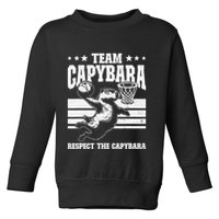 Team Capybara Funny Retro Rodent Capybara Playing Toddler Sweatshirt