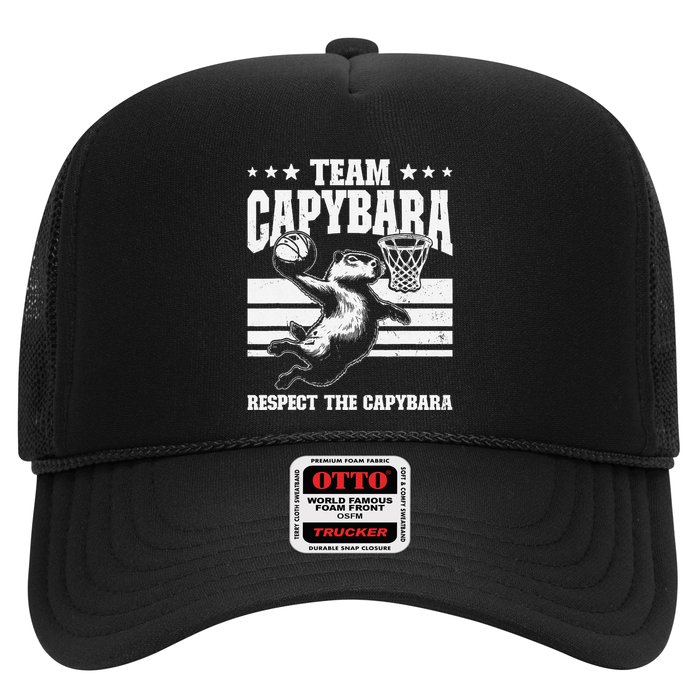 Team Capybara Funny Retro Rodent Capybara Playing Trucker Hat