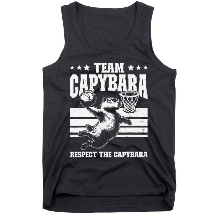 Team Capybara Funny Retro Rodent Capybara Playing Tank Top