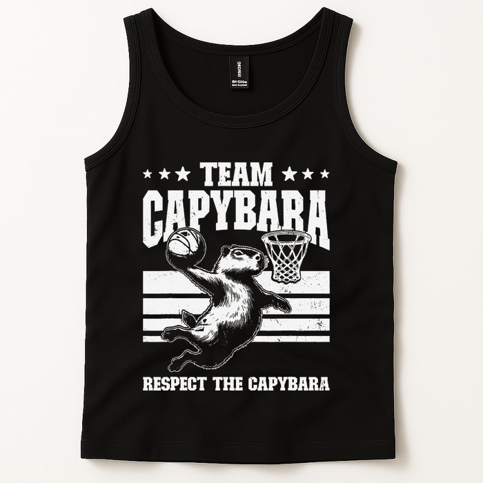 Team Capybara Funny Retro Rodent Capybara Playing Tank Top