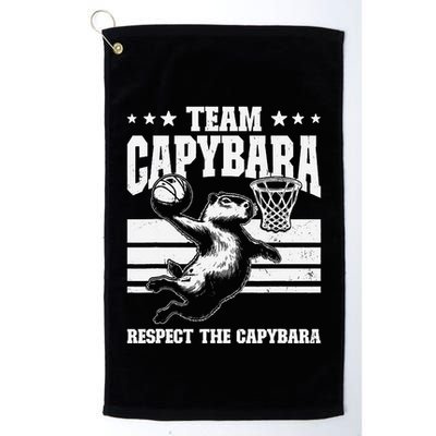 Team Capybara Funny Retro Rodent Capybara Playing Golf Towel
