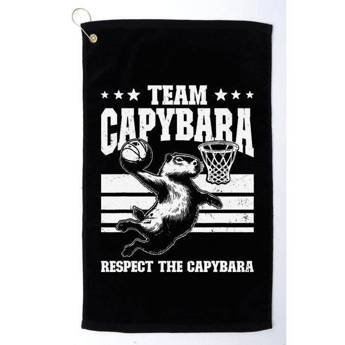 Team Capybara Funny Retro Rodent Capybara Playing Golf Towel