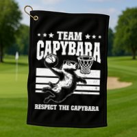 Team Capybara Funny Retro Rodent Capybara Playing Golf Towel