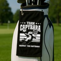 Team Capybara Funny Retro Rodent Capybara Playing Golf Towel