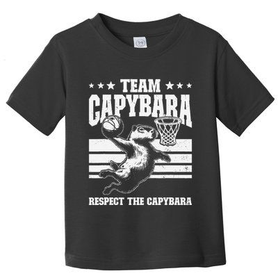 Team Capybara Funny Retro Rodent Capybara Playing Toddler T-Shirt