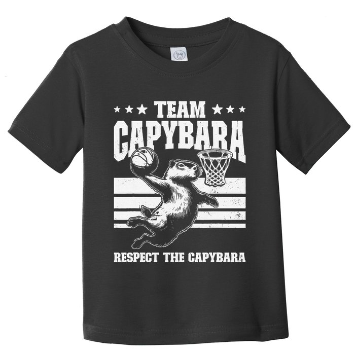 Team Capybara Funny Retro Rodent Capybara Playing Toddler T-Shirt