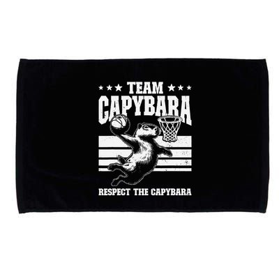 Team Capybara Funny Retro Rodent Capybara Playing Microfiber Hand Towel