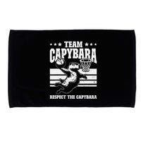 Team Capybara Funny Retro Rodent Capybara Playing Microfiber Hand Towel