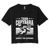 Team Capybara Funny Retro Rodent Capybara Playing Crop Top