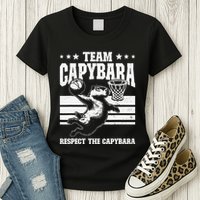 Team Capybara Funny Retro Rodent Capybara Playing Womens T-Shirt