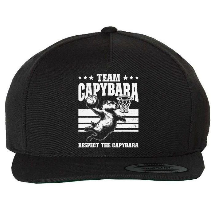 Team Capybara Funny Retro Rodent Capybara Playing Wool Snapback Cap