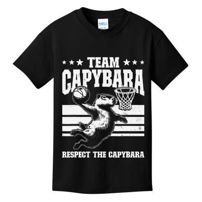 Team Capybara Funny Retro Rodent Capybara Playing Kids T-Shirt