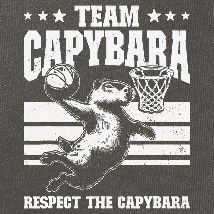 Team Capybara Funny Retro Rodent Capybara Playing Cotton Canvas Backpack