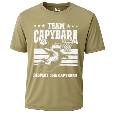 Team Capybara Funny Retro Rodent Capybara Playing Performance Shirt