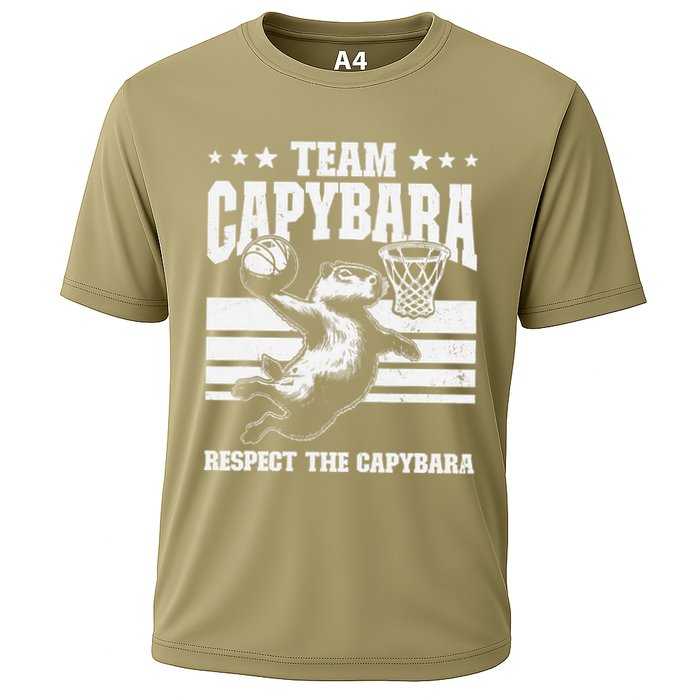 Team Capybara Funny Retro Rodent Capybara Playing Performance Shirt