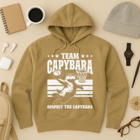 Team Capybara Funny Retro Rodent Capybara Playing Hoodie