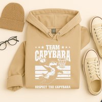 Team Capybara Funny Retro Rodent Capybara Playing Hoodie