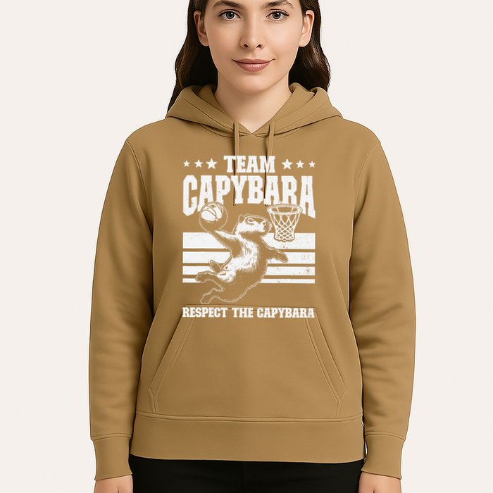Team Capybara Funny Retro Rodent Capybara Playing Hoodie