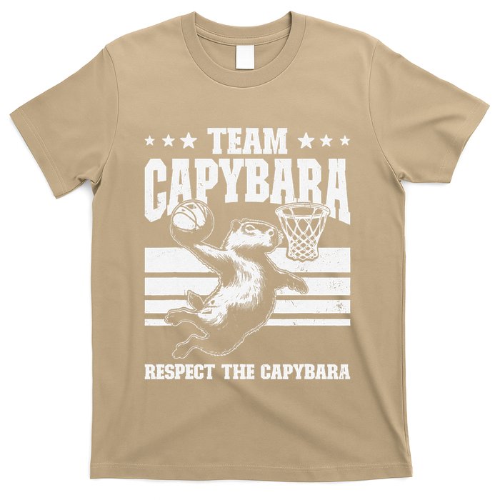 Team Capybara Funny Retro Rodent Capybara Playing T-Shirt