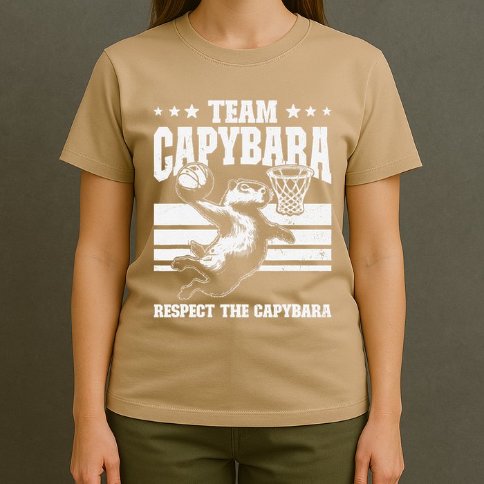 Team Capybara Funny Retro Rodent Capybara Playing T-Shirt