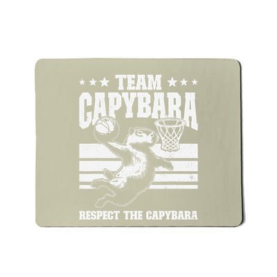 Team Capybara Funny Retro Rodent Capybara Playing Mousepad