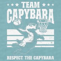 Team Capybara Funny Retro Rodent Capybara Playing Sueded Cloud Jersey T-Shirt