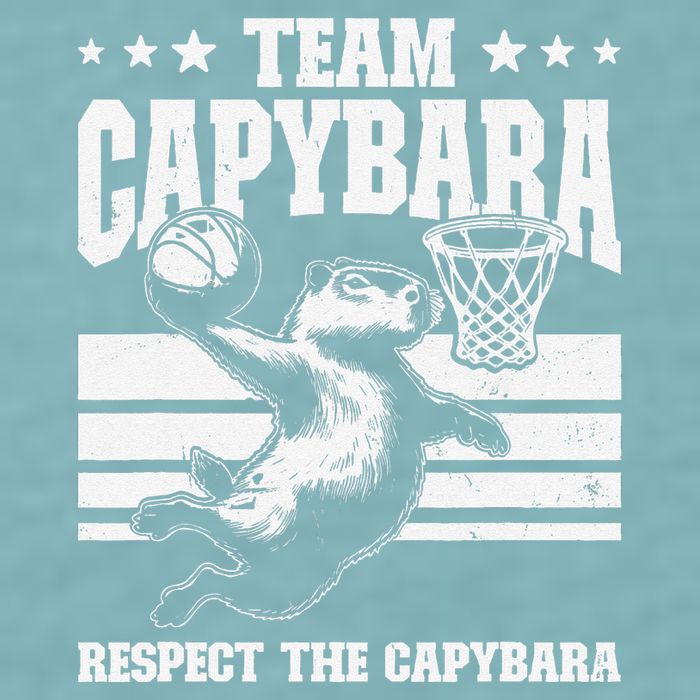 Team Capybara Funny Retro Rodent Capybara Playing Sueded Cloud Jersey T-Shirt