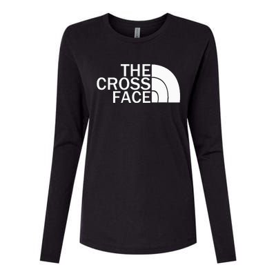 The Cross Face Wrestling funny sport lover Womens Cotton Relaxed Long Sleeve T-Shirt