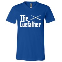 The Cue Father Funny Pool Billiards Player Gift V-Neck T-Shirt