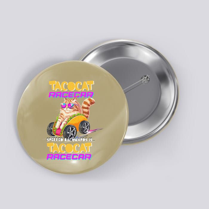 Tacocat Cat Funny Spelling Mexican Cusine Taco & Cats Lover Button