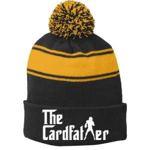 The Cardfather Funny Football Card Collector Trading Cards Stripe Pom Pom Beanie