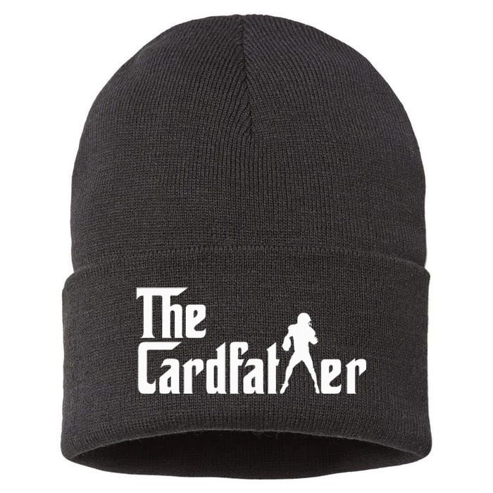 The Cardfather Funny Football Card Collector Trading Cards Sustainable Knit Beanie