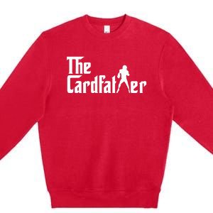 The Cardfather Funny Football Card Collector Trading Cards Premium Crewneck Sweatshirt